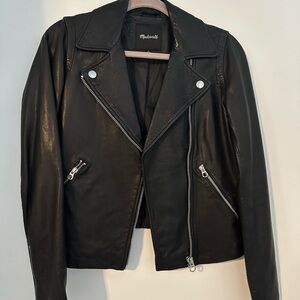 Madewell Black Leather Biker Jacket